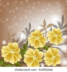 Invitation or wedding card with abstract floral background.