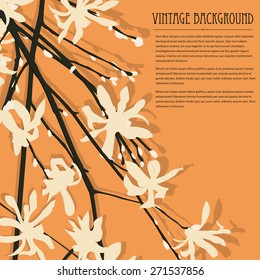 Invitation or wedding card  background and elegant floral elements.