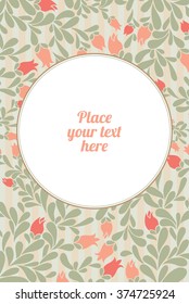 Invitation wedding card with current trendy flowers vector template