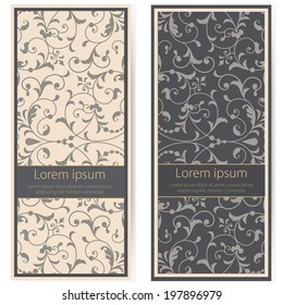 Invitation or wedding card with floral background and elegant floral elements. eps10