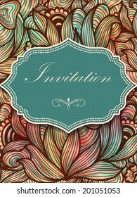 Invitation or wedding card with floral background and elegant floral elements. eps10