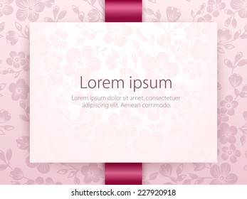 Invitation or wedding card with floral background and elegant floral elements. eps10