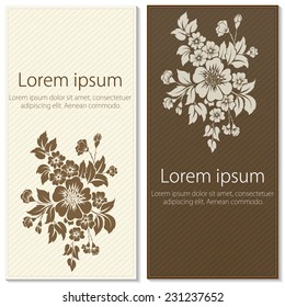 Invitation or wedding card with floral background and elegant floral elements. eps10