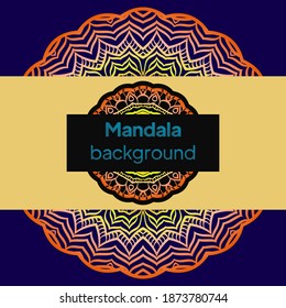 Invitation or wedding card with mandala. Template of Business card, greeting card, Gift voucher. Vector illustration.