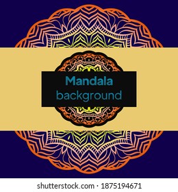 Invitation or wedding card with mandala. Template of greeting card, background pattern, fashion design. Vector illustration