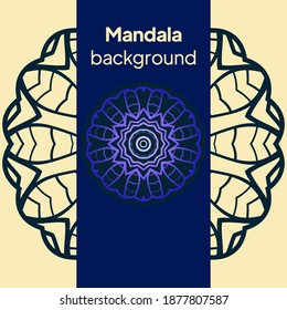 Invitation or wedding card with mandala. Template of Business card, greeting card, Gift voucher. Vector illustration.