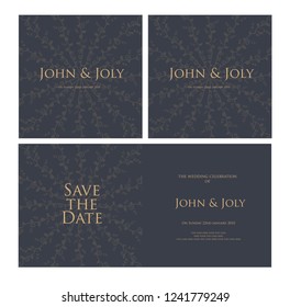 Invitation or wedding card with mandala vector illustration. Template of Business card, greeting card, Gift voucher, background pattern, fashion design.
