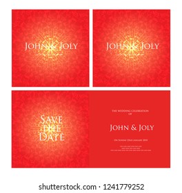 Invitation or wedding card with mandala vector illustration. Template of Business card, greeting card, Gift voucher, background pattern, fashion design.
