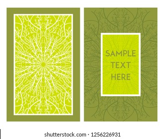 Invitation or wedding card with mandala vector illustration. Template of Business card, greeting card, Gift voucher, background pattern, fashion design.