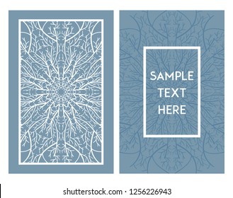 Invitation or wedding card with mandala vector illustration. Template of Business card, greeting card, Gift voucher, background pattern, fashion design.