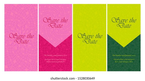 Invitation or wedding card with mandala vector illustration. Template of Business card, greeting card, Gift voucher, background pattern, fashion design.