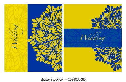 Invitation or wedding card with mandala vector illustration. Template of Business card, greeting card, Gift voucher, background pattern, fashion design.