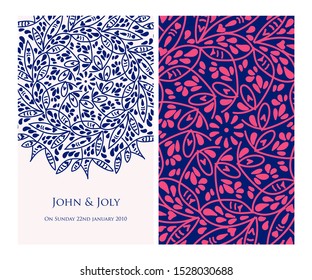 Invitation or wedding card with mandala vector illustration. Template of Business card, greeting card, Gift voucher, background pattern, fashion design.