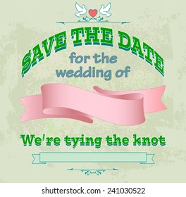  invitation or wedding card, vector illustration