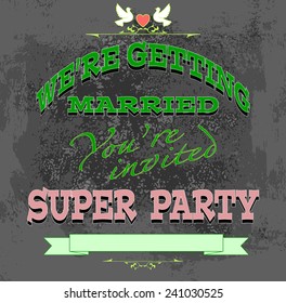  invitation or wedding card, vector illustration