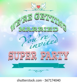  invitation or wedding card, vector illustration