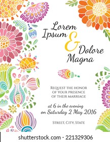 Invitation wedding card vector template - for invitations, flyers, postcards, cards and so on