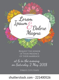 Invitation wedding card vector template - for invitations, flyers, postcards, cards and so on