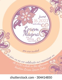 Invitation wedding card vector template - for invitations, flyers, postcards, cards and so on