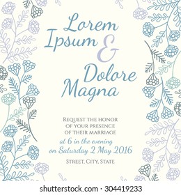 Invitation wedding card vector template - for invitations, flyers, postcards, cards and so on