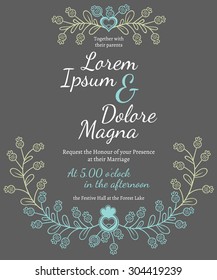 Invitation wedding card vector template - for invitations, flyers, postcards, cards and so on