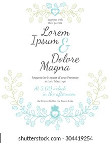 Invitation wedding card vector template - for invitations, flyers, postcards, cards and so on