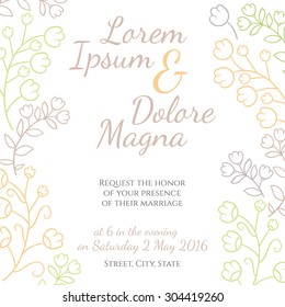 Invitation wedding card vector template - for invitations, flyers, postcards, cards and so on