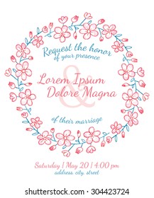 Invitation wedding card vector template - for invitations, flyers, postcards, cards and so on
