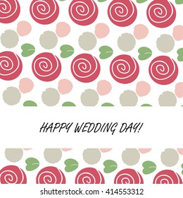 Invitation wedding card vector template - for invitations, flyers, postcards, cards. Cute, colorful vector flowers for  poster modern design. pink. white copy space for your text. Floral template