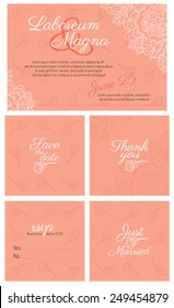 Invitation wedding design set vector template - for invitations, flyers, postcards, cards and so on