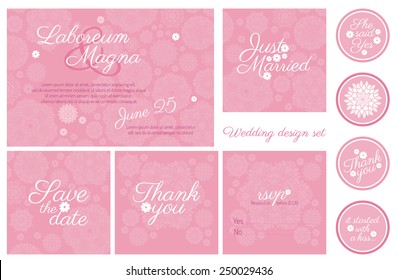 Invitation wedding design set vector template - for invitations, flyers, postcards, cards and so on