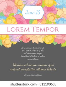 Invitation wedding floral card vector template - for invitations, flyers, postcards, cards and so on