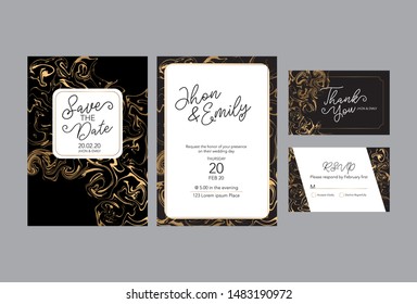 invitation to the wedding, a great celebration of lovers, the bride and groom.background texture luxury liquid marble and gold. for business cards, flyers, flyer, banner, website, paper printing. 