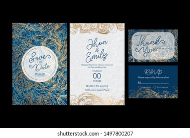 invitation to the wedding, a great celebration of lovers, the bride and groom.background texture luxury liquid marble and gold. for business cards, flyers, flyer, banner, website, paper printing. 