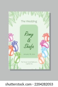 invitation wedding greeting card design with floral design