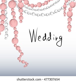 Invitation for wedding jr party with beads. Save the date.