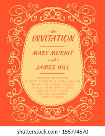 Invitation to the wedding, in the style of sketch