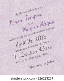 Invitation wedding vector lace template - for invitations, flyers, postcards, cards and so on