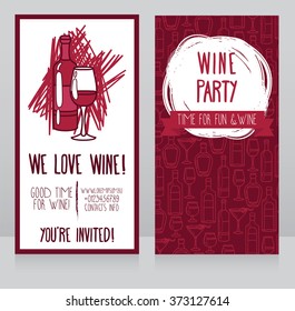 invitation for wine party, can be used as template for wine shop banners, vector illustration