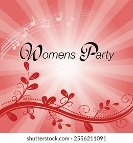 invitation to Women's party on pink background