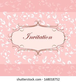 Template Wedding Card Frame Heartshaped On Stock Vector (Royalty Free ...