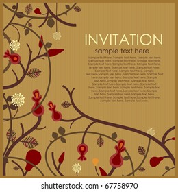 Invitations with exotic flowers