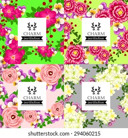 Invitations with floral background