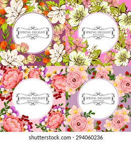 Invitations with floral background
