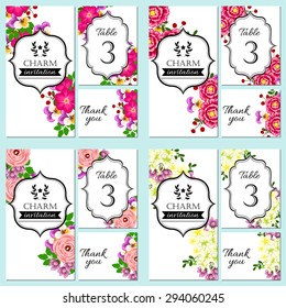 Invitations with floral background