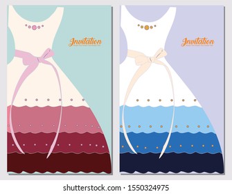 Invitations with Wedding Apparel designs. Invitation Template. Wedding Dress Concept