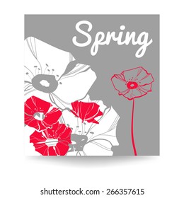 Invite card with poppies