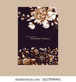  Invite with delicate watercolor roses and vintage elegance.
