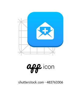 Invite Email Blue Mobile App UI/UX Button Corporate Logo / Icon Design