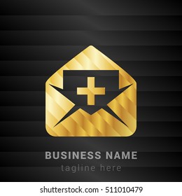 Invite Email Gold and Black silk fashion premium icon / Logo